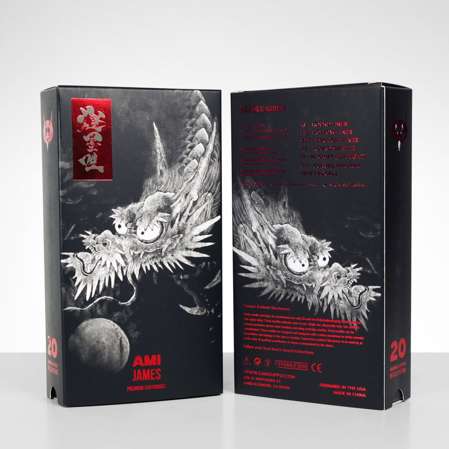 CAM x AMI JAMES Cartridges - Standard Bugpin Round Liners - #10 (0.30mm) - 20/Box