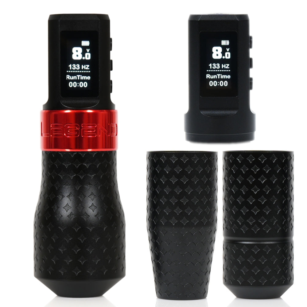 The Legend Pro Tattoo Pen - Shader (3.2mm) - Full Set (2 Batteries + 3 Grips)