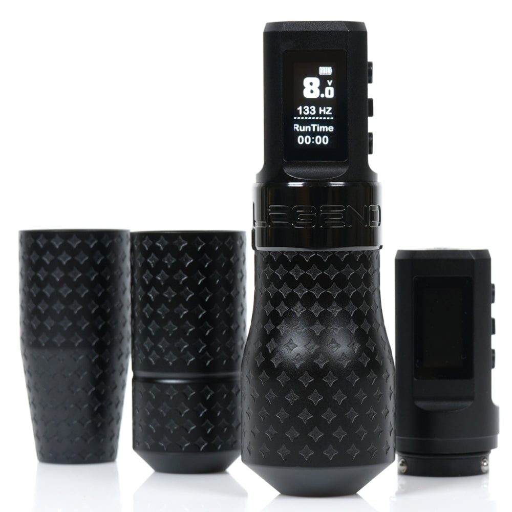 The Legend Pro Tattoo Pen - Color Packer (4.0mm) - Full Set (2 Batteries + 3 Grips)