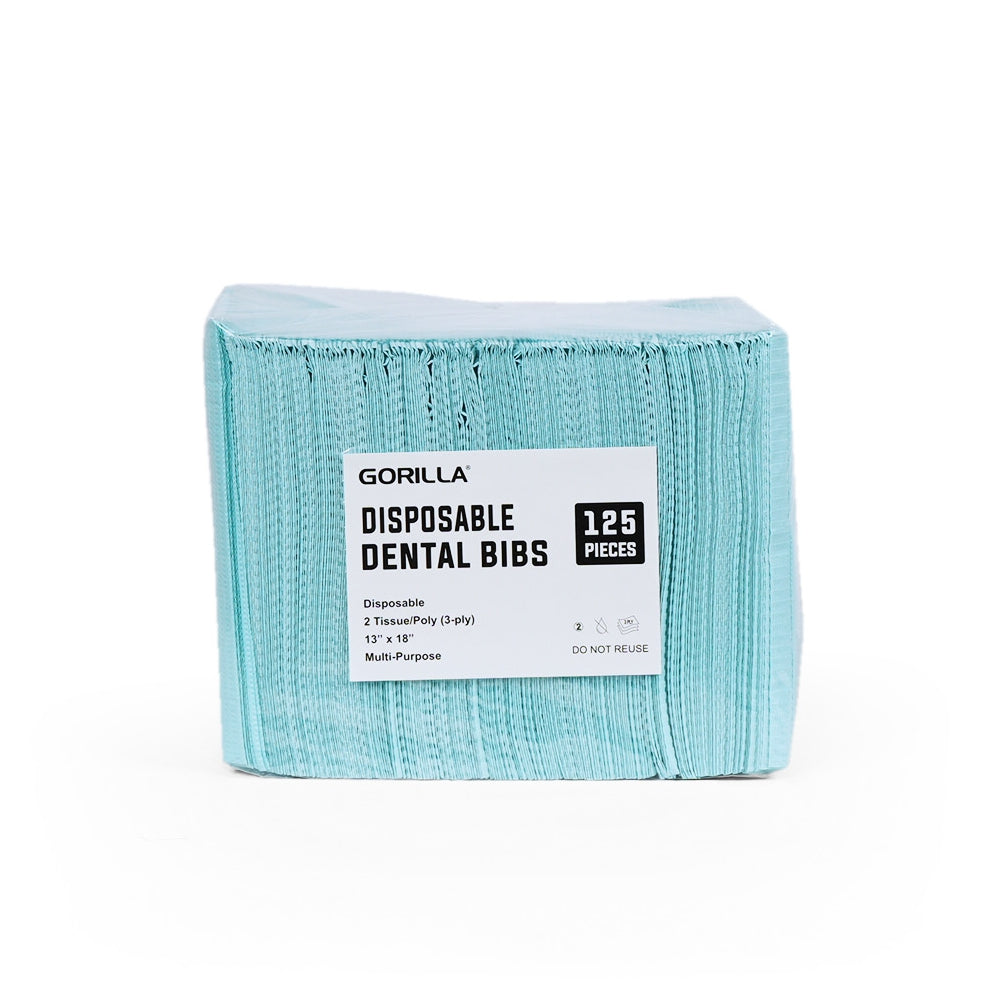 Blue Disposable Lap Cloths / Dental Bibs 13" x 18" (500/Case) - Gorilla