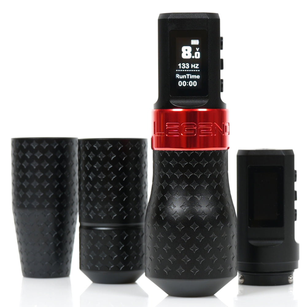 The Legend Pro Tattoo Pen - Shader (3.2mm) - Full Set (2 Batteries + 3 Grips)