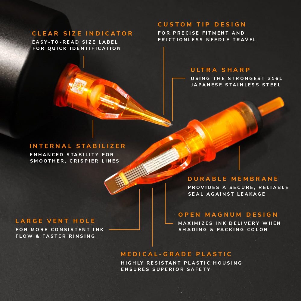 CAM x AMI JAMES Cartridges - Standard Bugpin Round Liners - #10 (0.30mm) - 20/Box