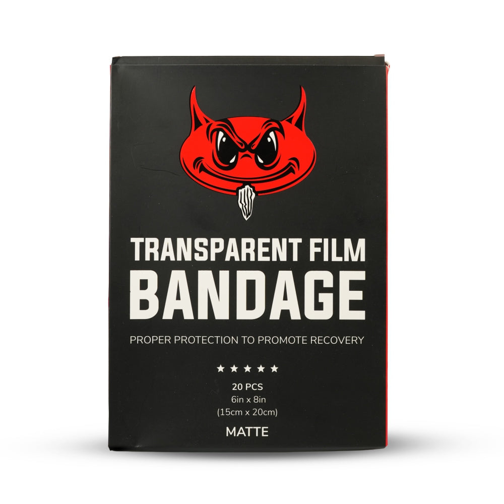 CAM Transparent Aftercare Bandage (Pre-Cut Sheets) - 20 Sheets - 6" x 8" (15cm x 20cm) - Matte