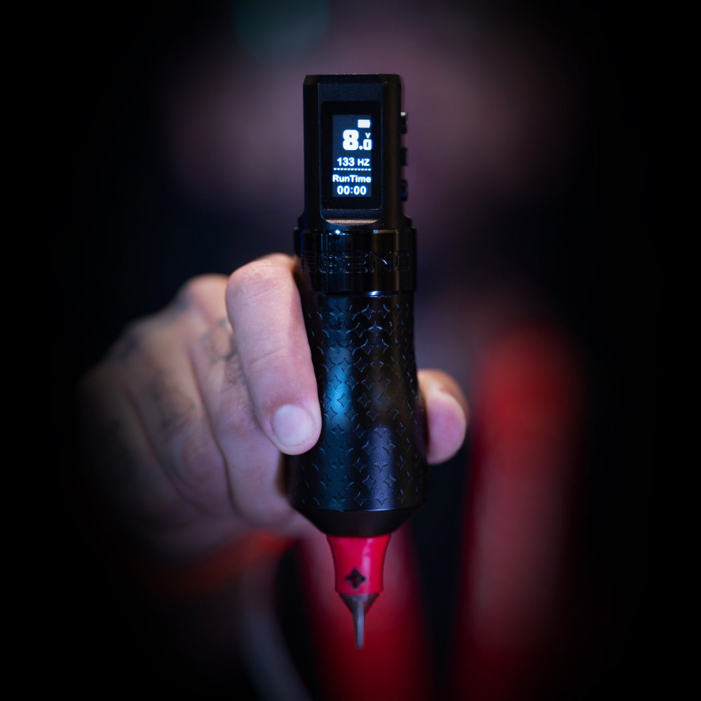 The Legend Pro Tattoo Pen - Color Packer (4.0mm) - Full Set (2 Batteries + 3 Grips)
