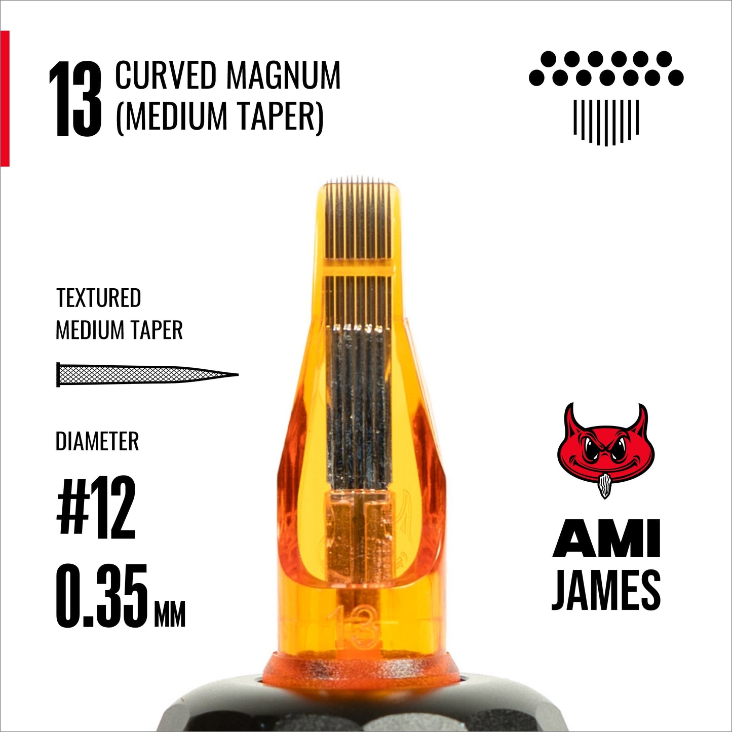 CAM x AMI JAMES Cartridges - Curved Magnums - #12 (0.35mm) - 20/Box