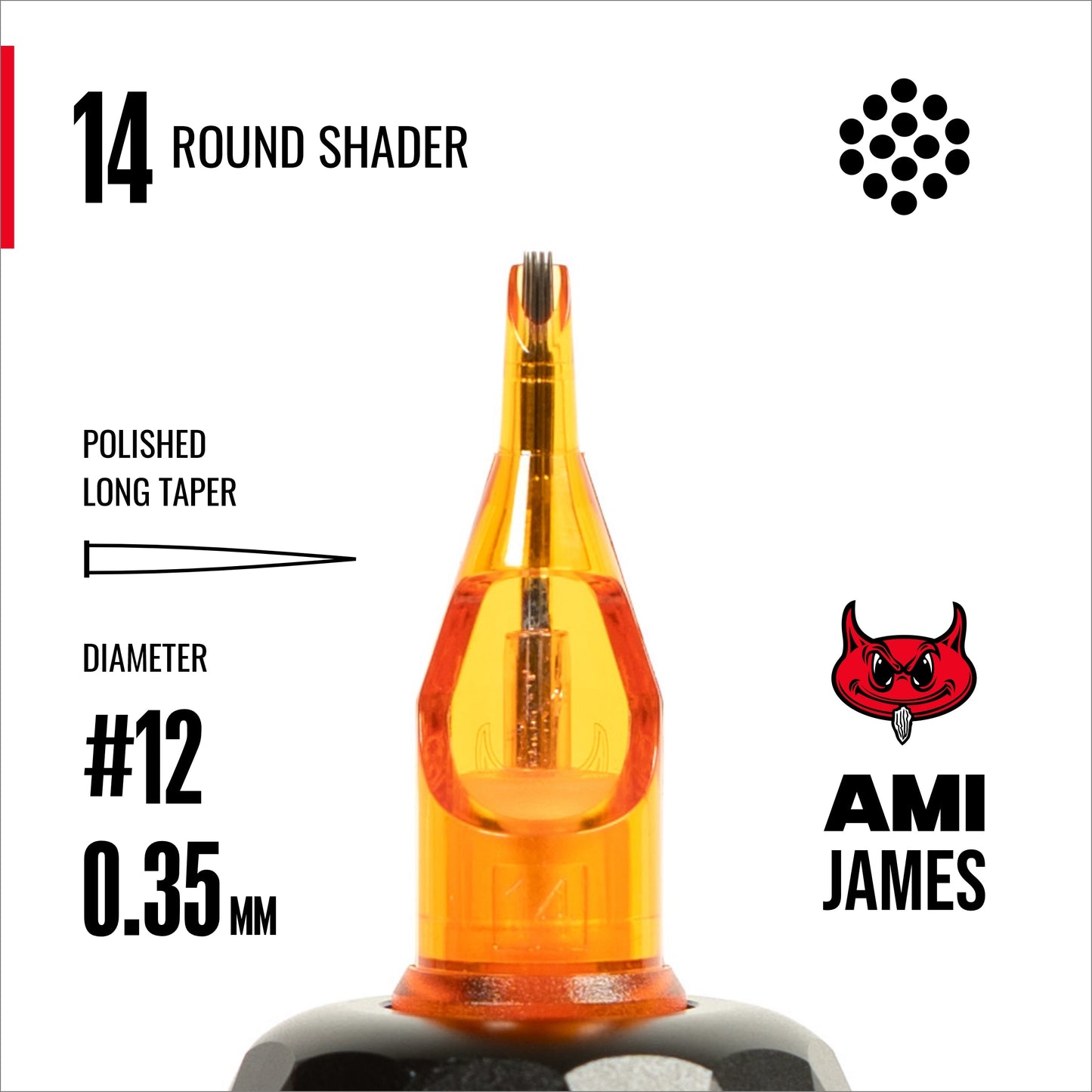 CAM x AMI JAMES Cartridges - Round Shaders - #12 (0.35mm) - 20/Box