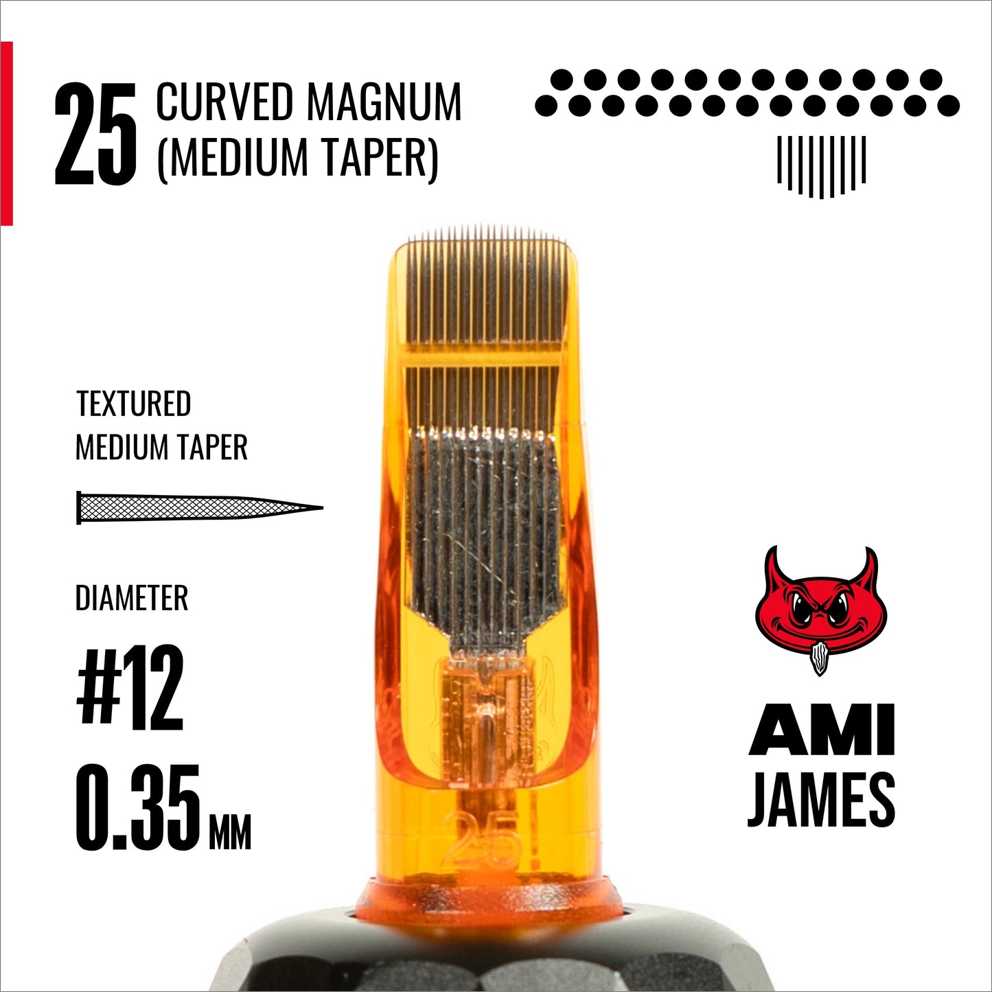 CAM x AMI JAMES Cartridges - Curved Magnums - #12 (0.35mm) - 20/Box