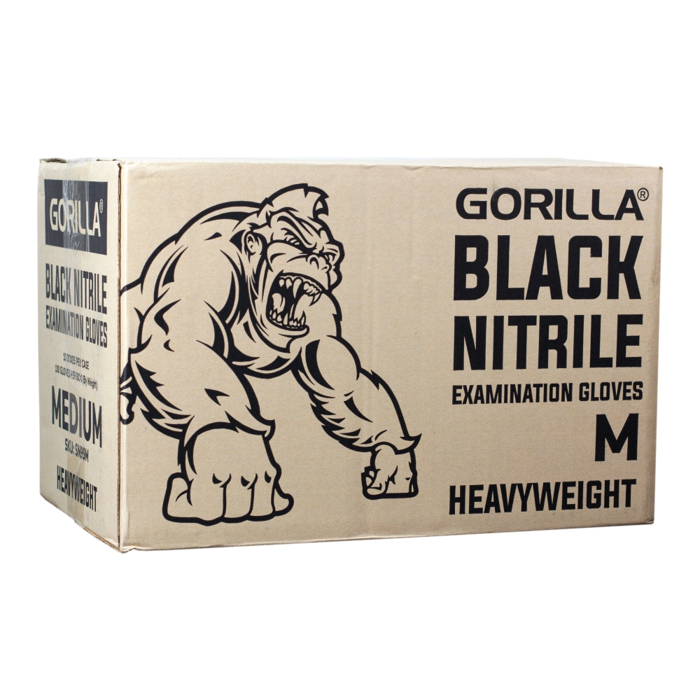 Gorilla Black Nitrile Exam Gloves - Heavyweight